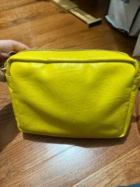 Clare V. Midi Sac Yellow Embossed Leather